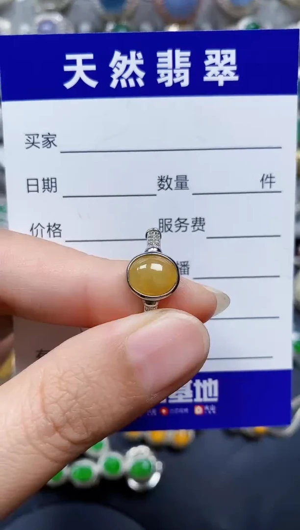 翡翠戒指银S925镶嵌499