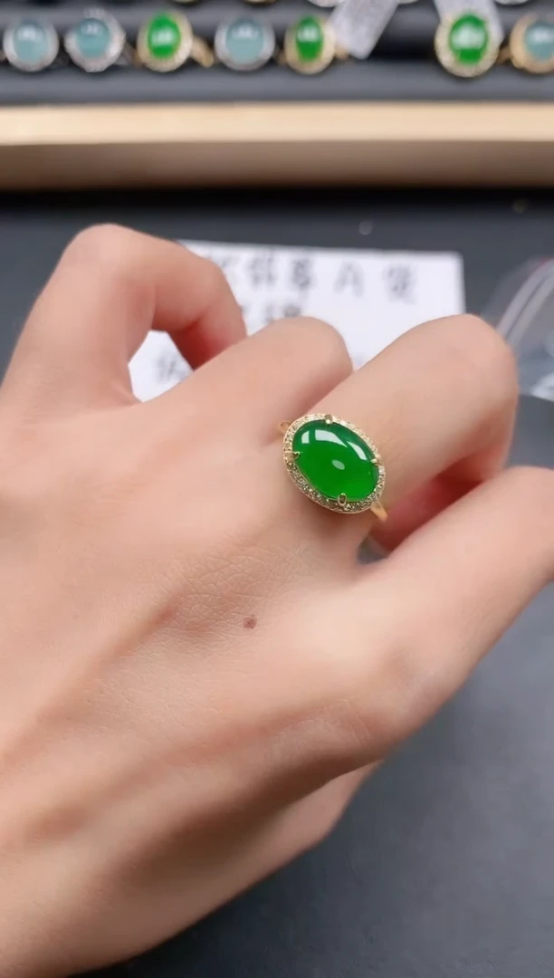 翡翠戒指银S925镶嵌11111