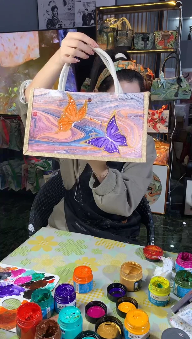 扇子九紫离火45.9亚麻包