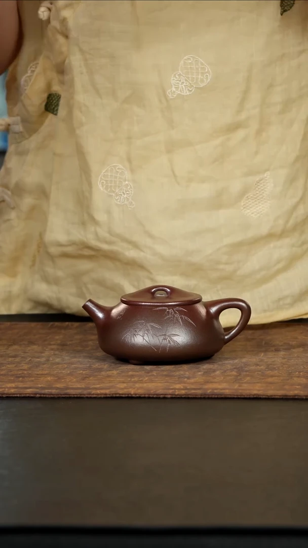 茶壶紫砂W*清柴烧满瓢底槽青200cc