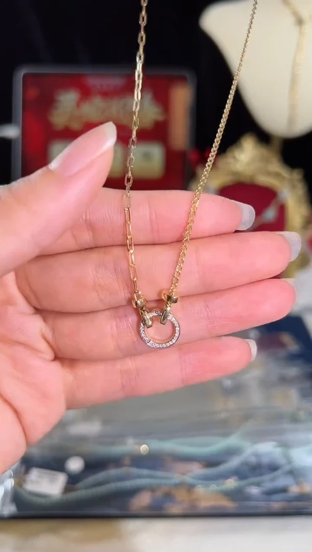 【闪购商品】钻石颈饰18K金镶嵌BN15553#-W+Y#80