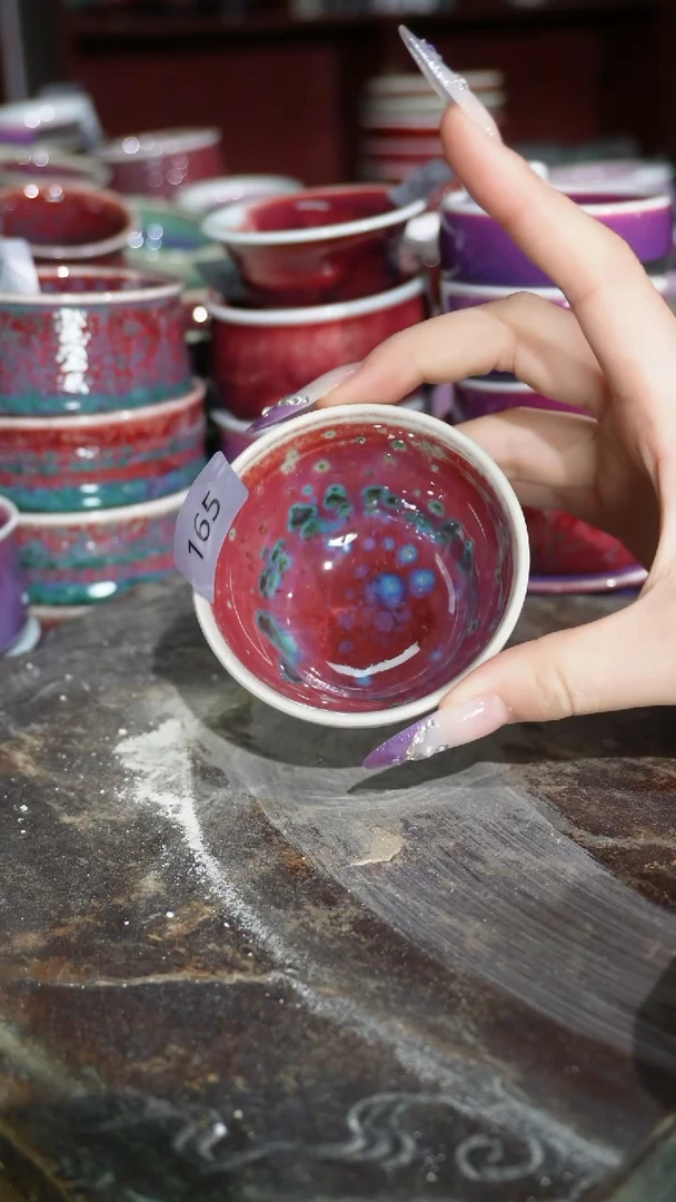 摆件陶精品窑变钧瓷茶器
