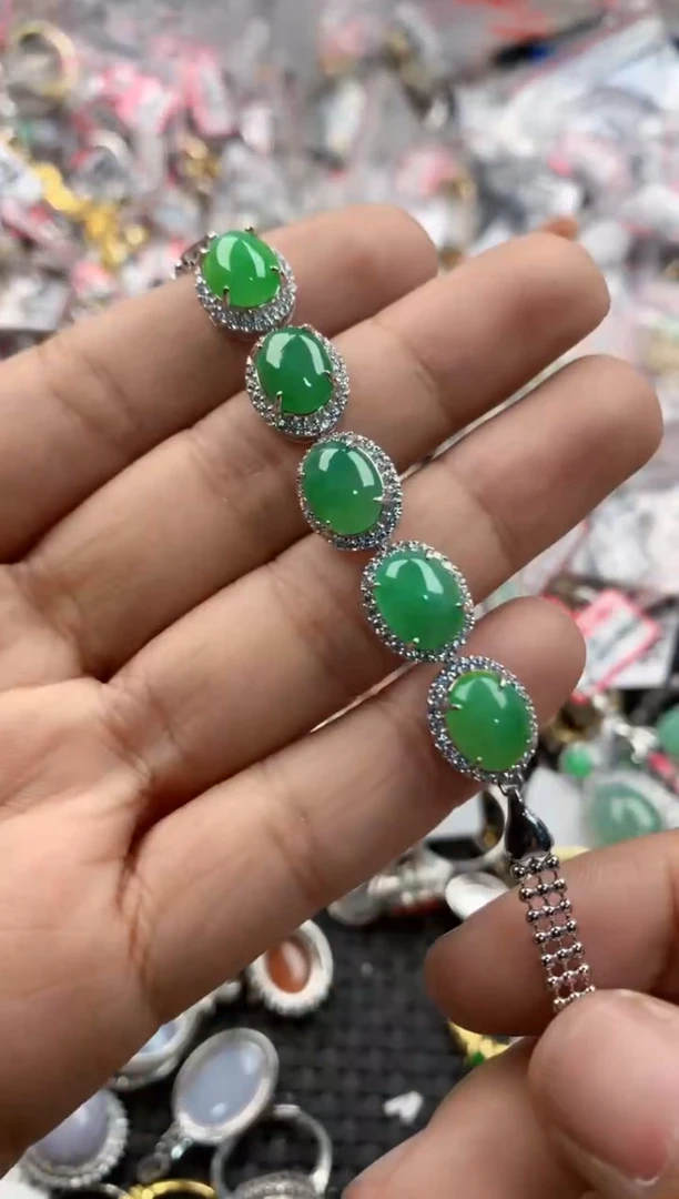 银S925镶嵌戒指翡翠11             10