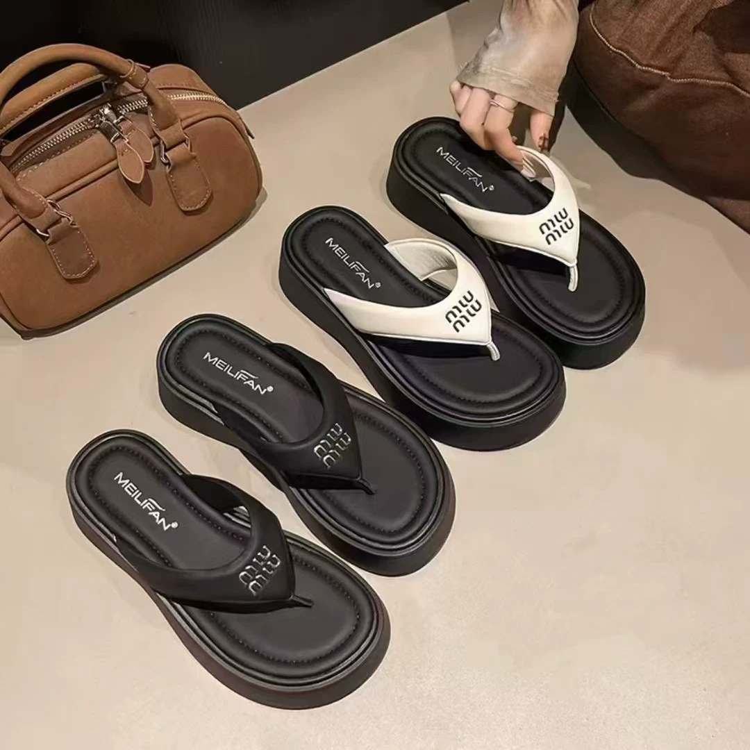 厚底女夏季外穿新款网红海边沙滩夹趾人字拖鞋9887-5