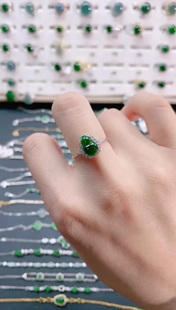 【闪购商品】翡翠戒指银S925镶嵌天然翡翠