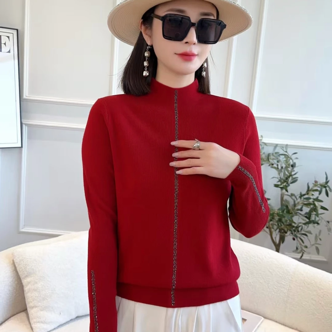 2025新款气质针织衫毛衣秋冬长袖显瘦常规款网红女时尚毛针织衫