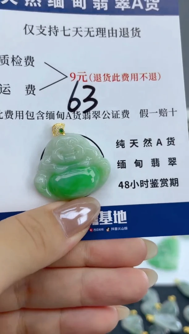颈饰18K金镶嵌翡翠天然A货翡翠