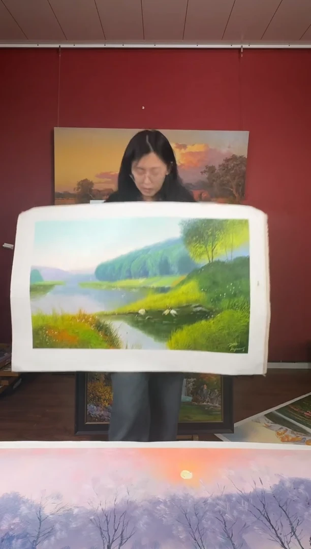 油画【67号】约90*60cm丨朝鲜原创纯手绘孤品油画丨顺丰包邮