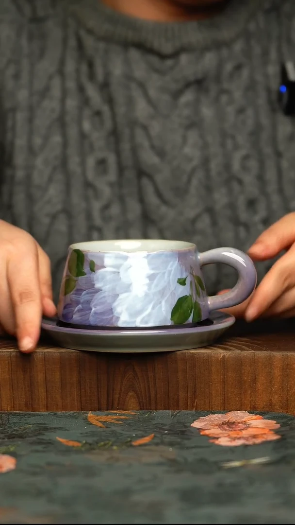 杯釉下彩手工手绘同款陶器