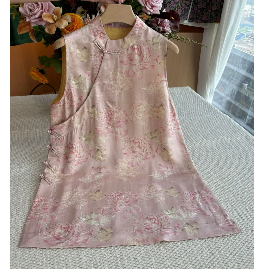 【立如芍药】香云纱无袖上衣A