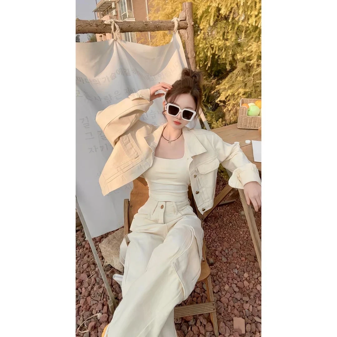 女时尚显瘦女女装韩系休闲宽松牛仔短款外套直筒女生韩系ins衣服