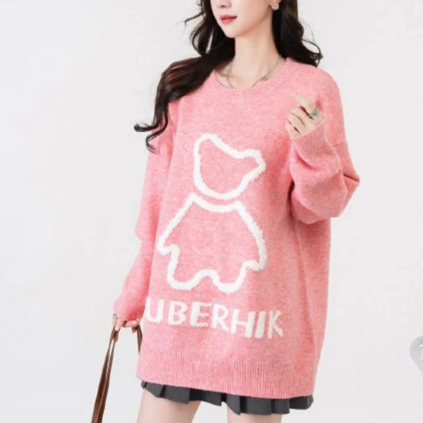 A746提花拉毛毛衣冬季毛衣圆领套头ZD03011PI109