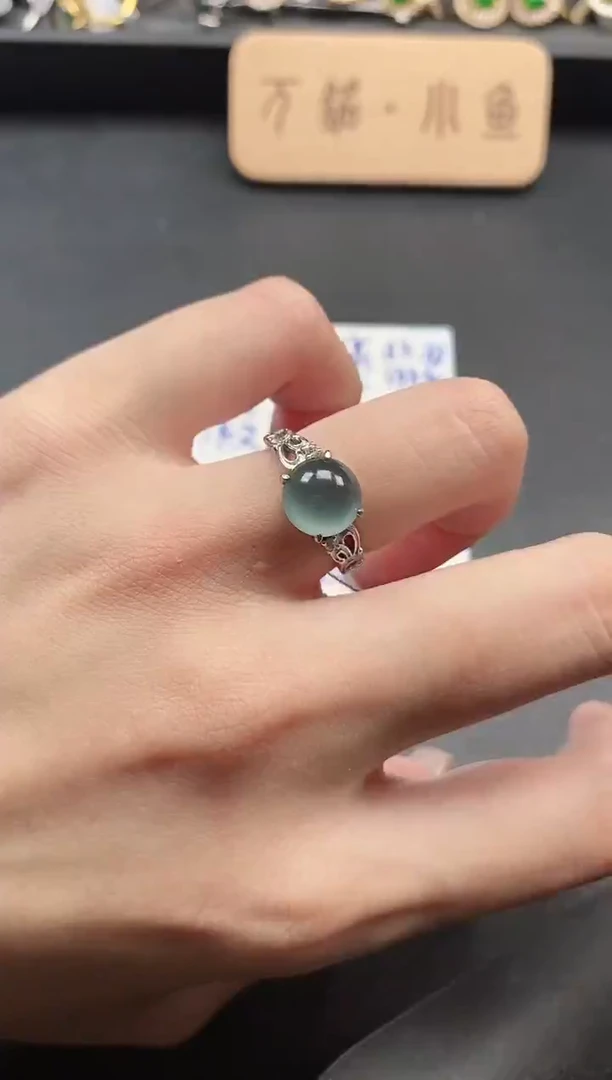 银S925镶嵌戒指翡翠51511