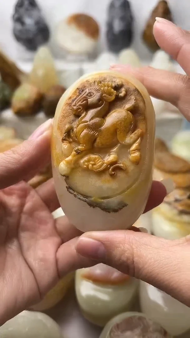 石材古青石棉纹正常不退换羊微瑕