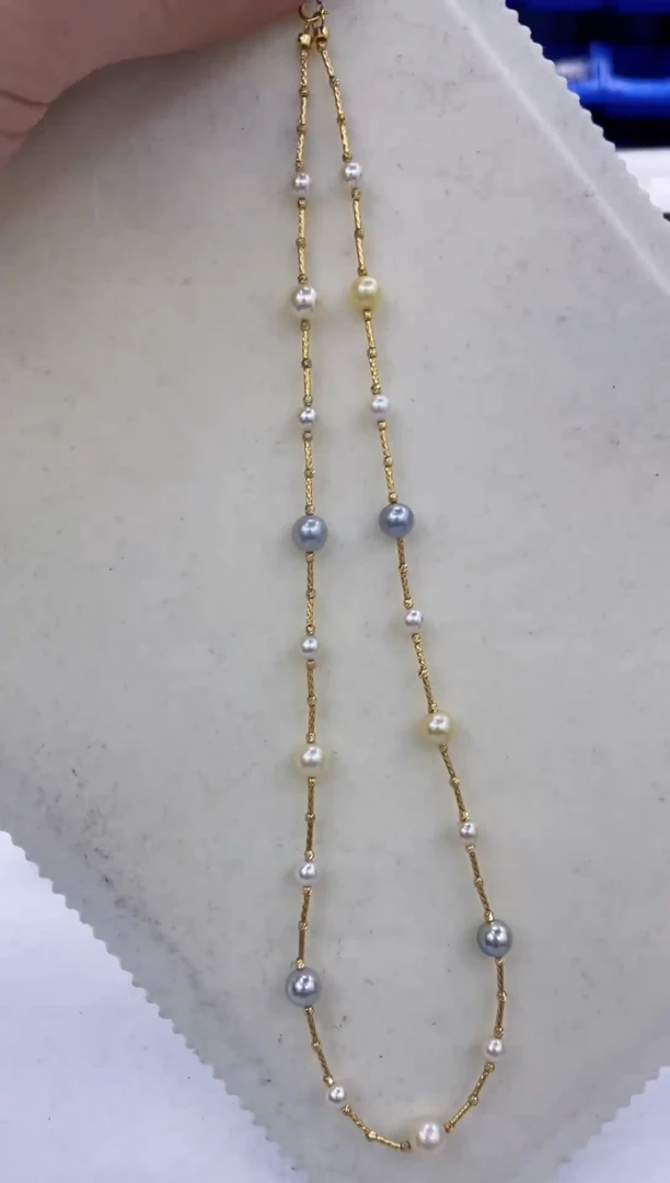 颈饰银S925镶嵌海水珍珠