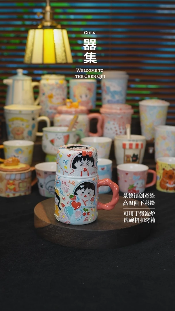 摆件28景德镇纯手工手绘创意瓷