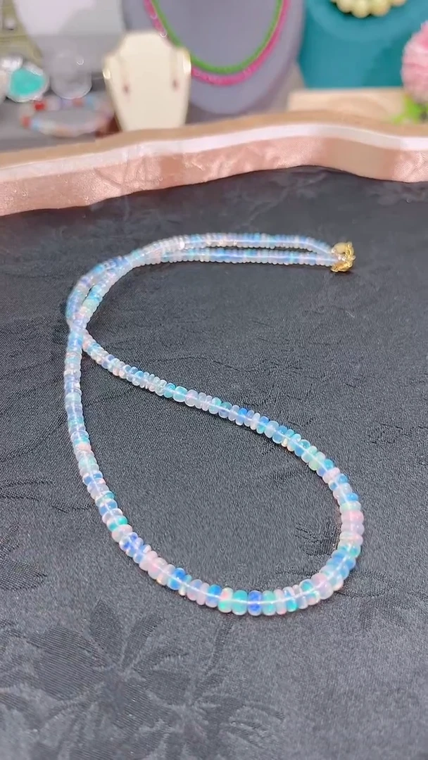 欧泊银S925镶嵌颈饰白299