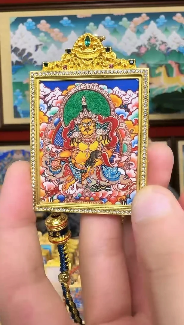 吊坠黄财神-热贡纯手绘周毛