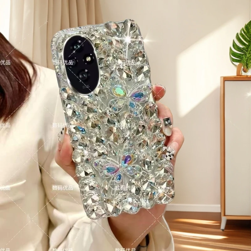 适用荣耀200pro手机壳新款Honor200硅胶软壳全包边防摔女蝴蝶200