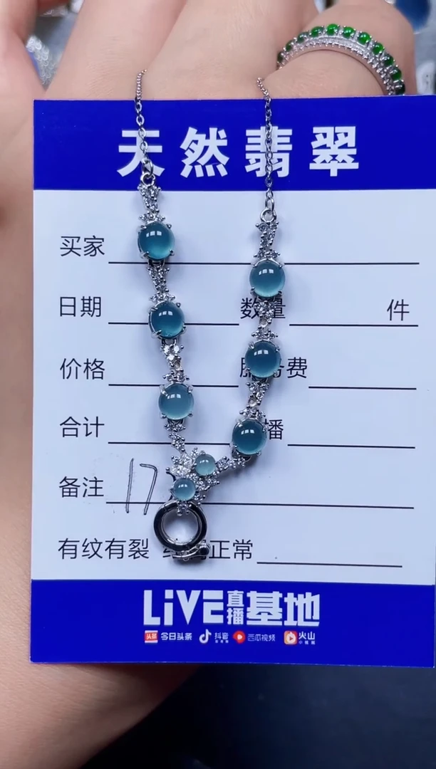 颈饰银S925镶嵌翡翠172