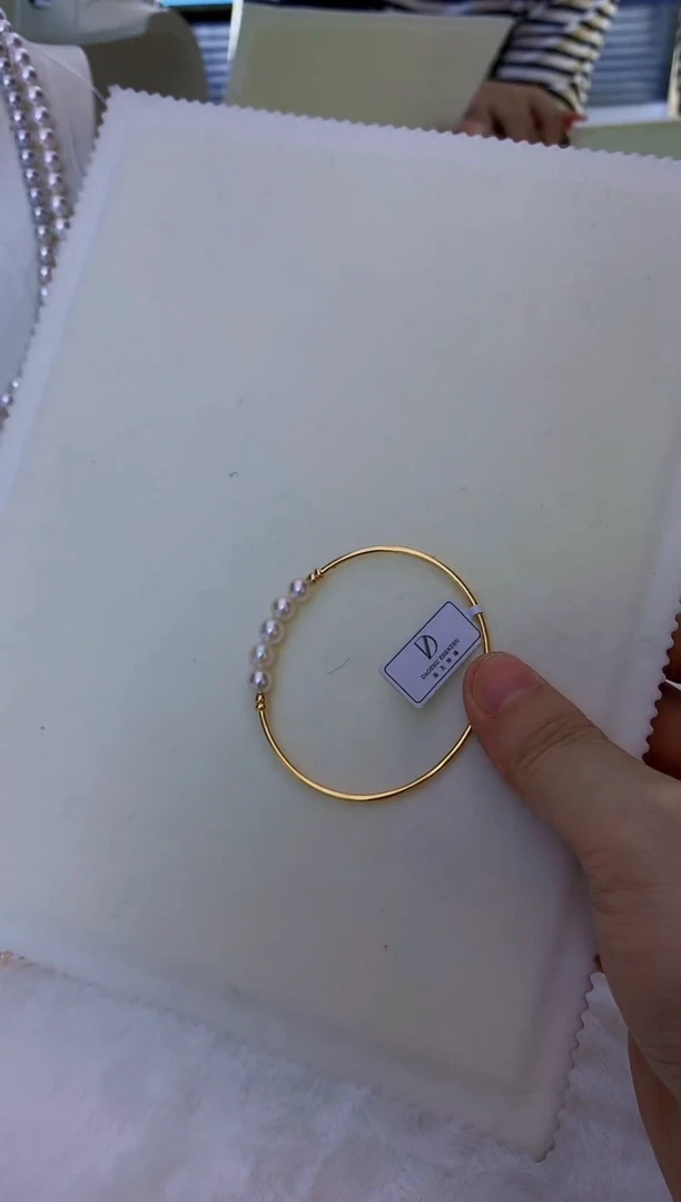 银S925镶嵌海水珍珠饰品手圈