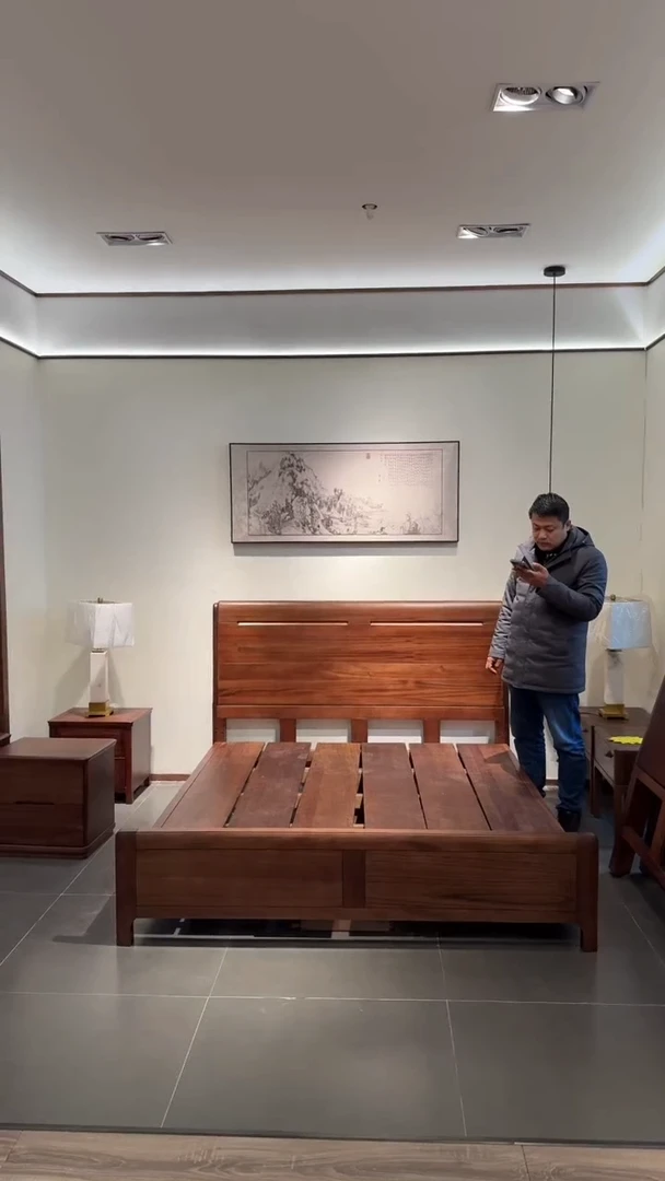 （拍下联系客服确认发货时间）纯实木福利款（大床+床头柜*2）