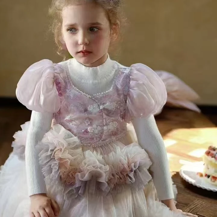 Alice *茉仙女毛衣裙*女童秋冬季新款日常连衣裙打底外套