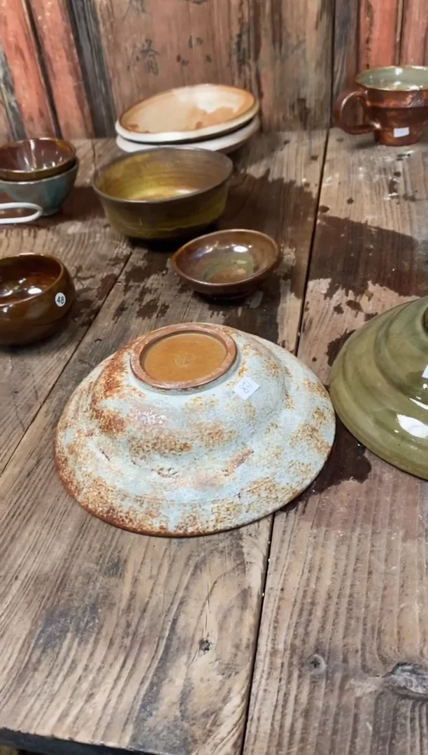 浪鬼家釉绘柴烧s**陈盘