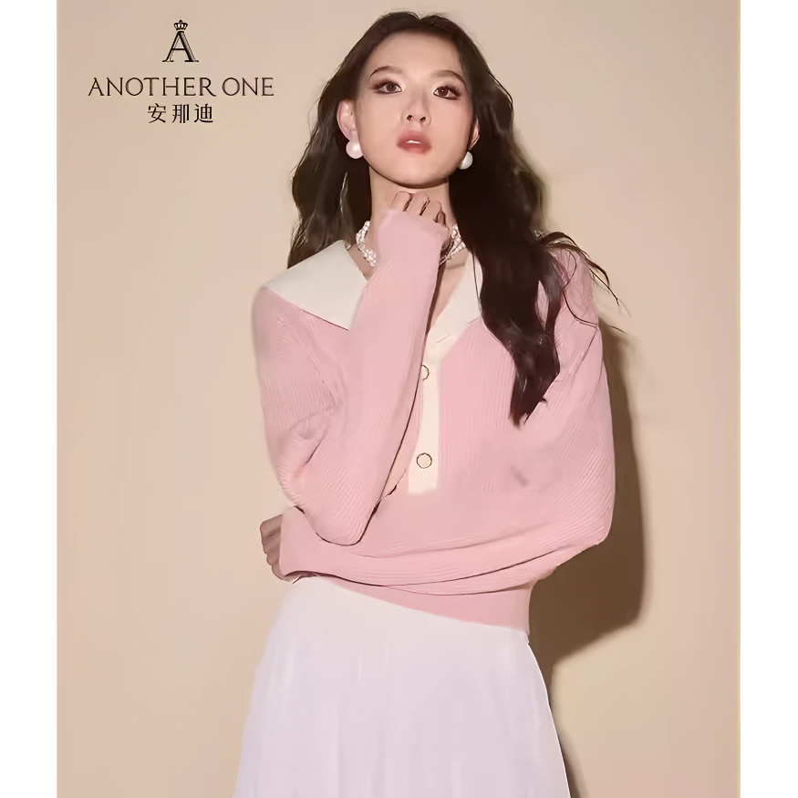 ANOTHER ONE安那迪小香风海军领毛衣宽松显瘦针织衫上衣洋气减龄