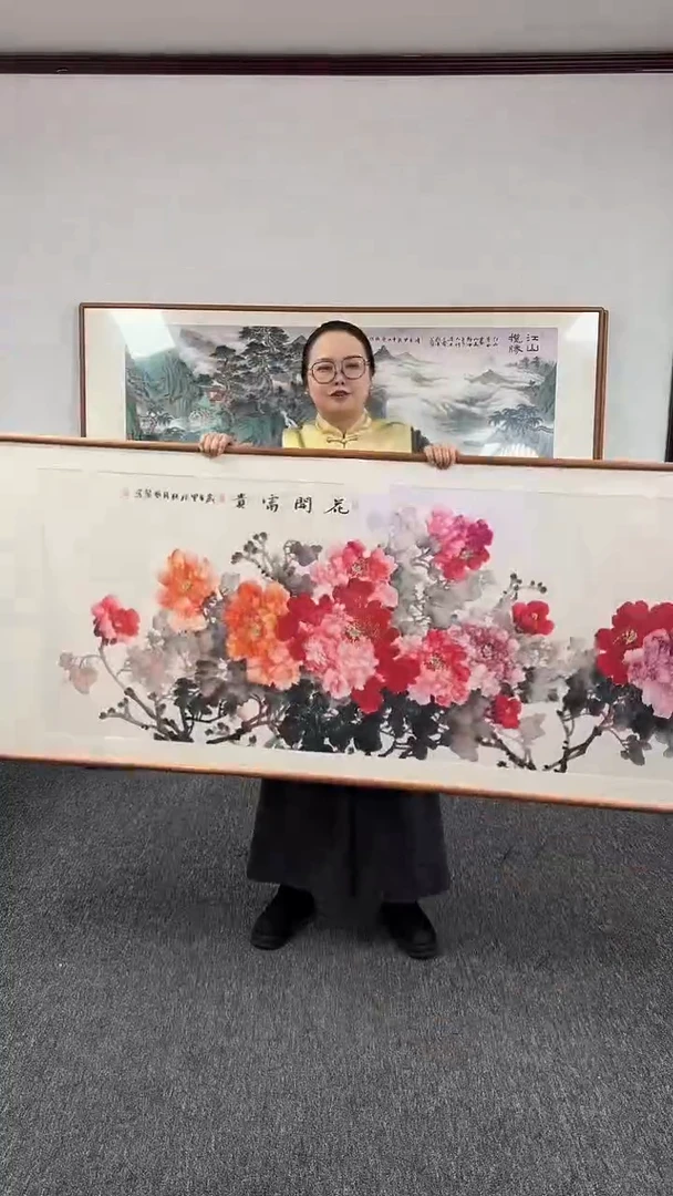 【闪购商品】国画牡丹210*80绘画作品