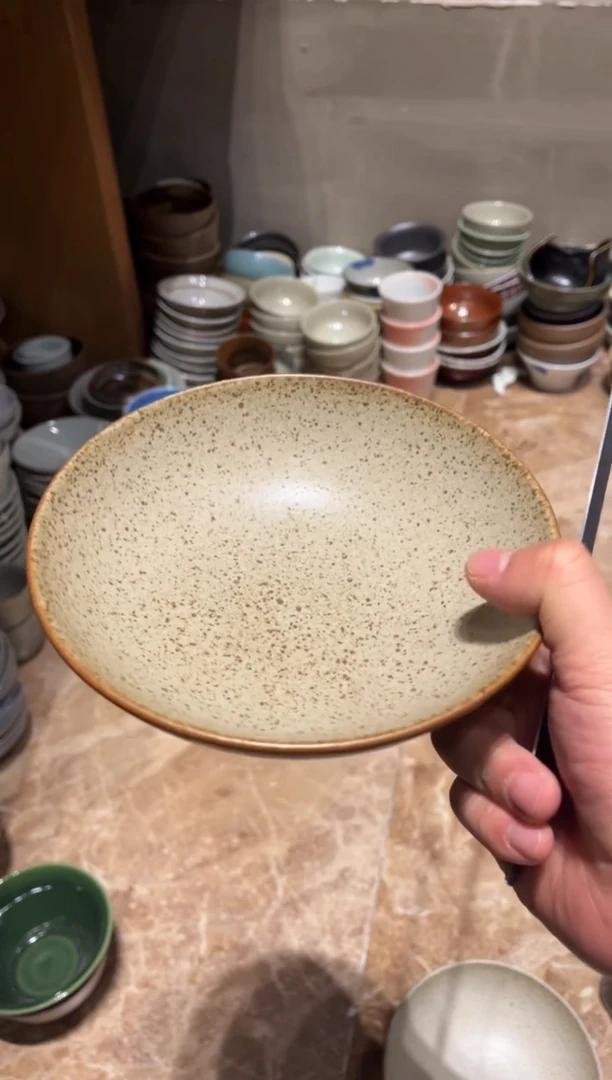 【闪购商品】瓷片376 黄点圆口碗1个