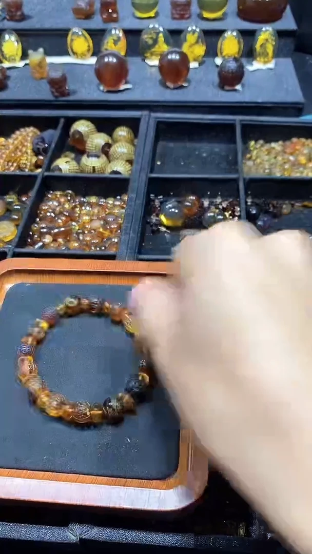 琥珀颈饰未镶嵌天然缅甸琥珀手串