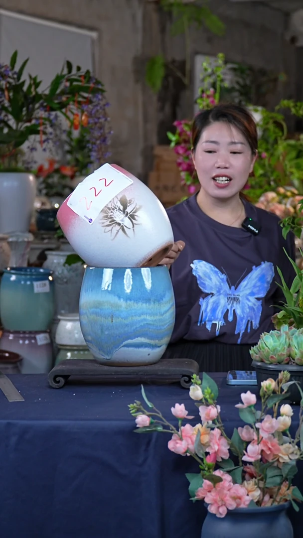 紫砂花盆高20口18