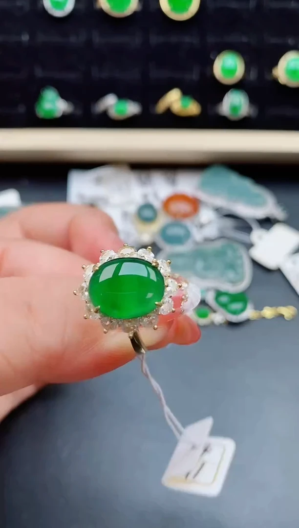 【闪购商品】翡翠戒指银S925镶嵌12121