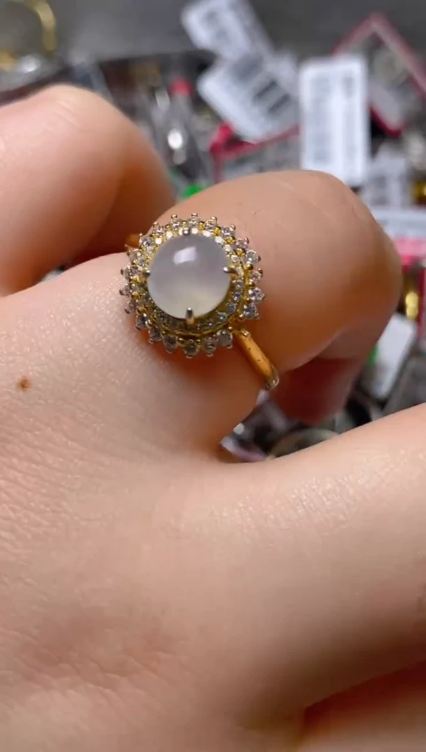 银S925镶嵌戒指翡翠百内无证书