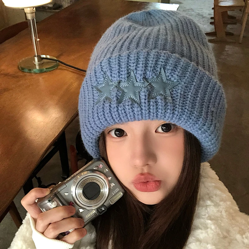 网红百搭针织毛线帽子女款秋冬季2025新款加厚保暖防风加绒冷帽女