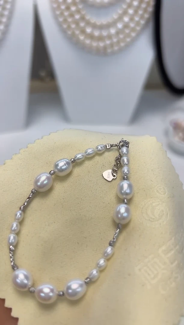 【闪购商品】淡水珍珠手绳银S925镶嵌手链4