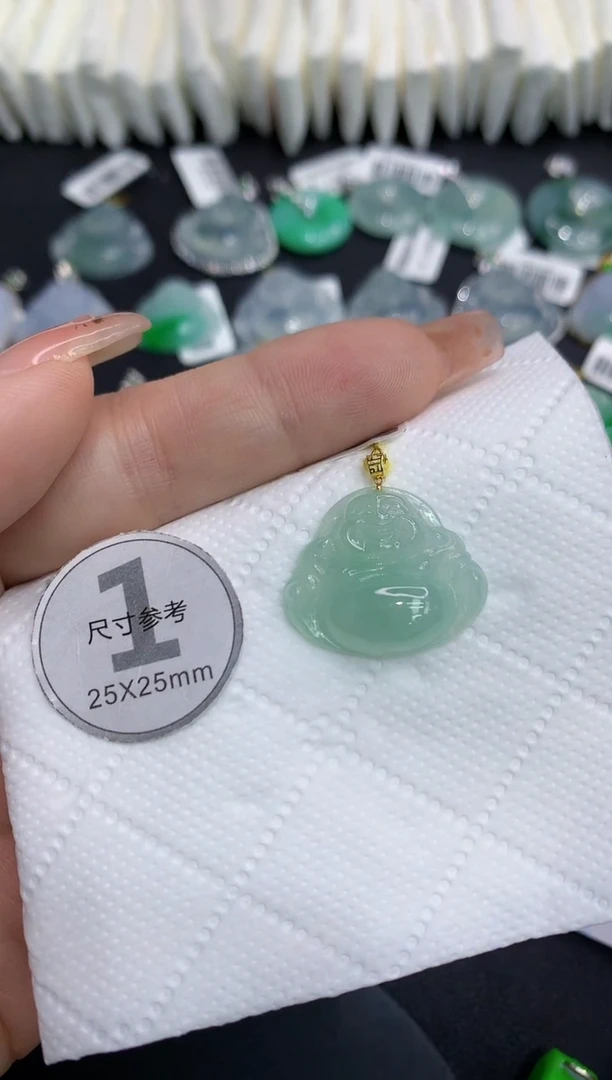 吊坠(不含链)18K金镶嵌翡翠11111111111