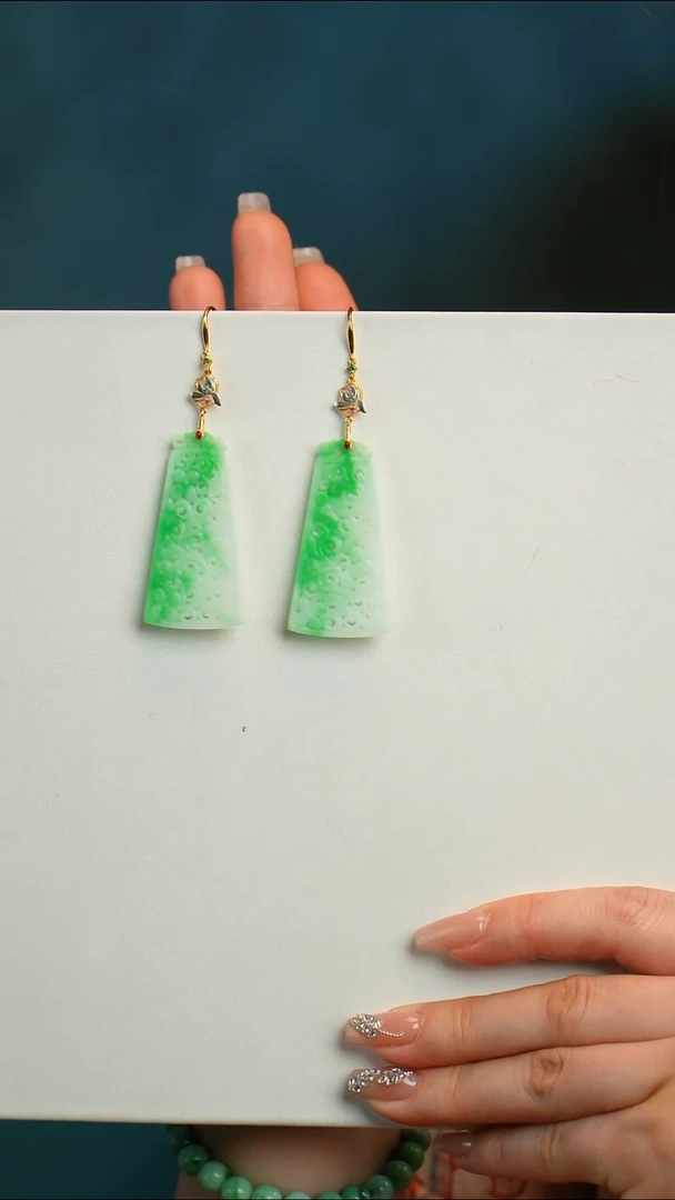 【闪购商品】翡翠耳坠银S925镶嵌耳坠