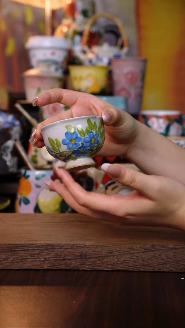 杯子陶泥垚手作 景德镇手工手绘陶瓷器物