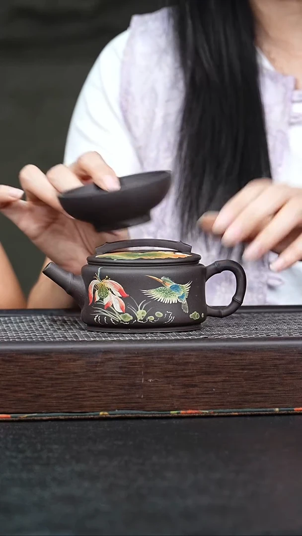 茶壶紫砂小鱼yhy竹韵汉瓦-杯子