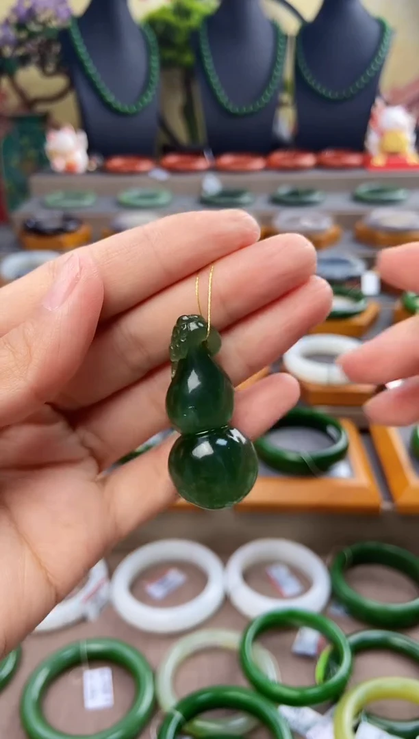 吊坠(不含链)未镶嵌和田玉碧玉猫眼福禄吊坠