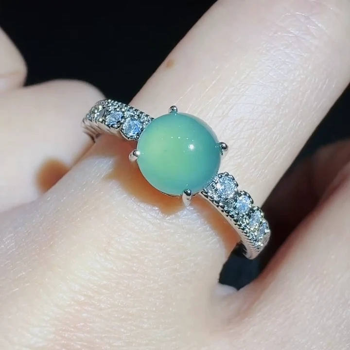 AT5369【百百福珠宝】翡翠Ａ货蛋面戒指-送礼佳品