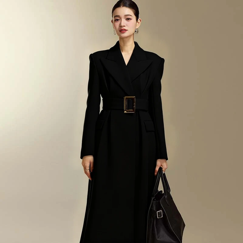 【有里布】【含腰带】法式毛呢大衣女秋冬高级感气质收腰外套TX0243