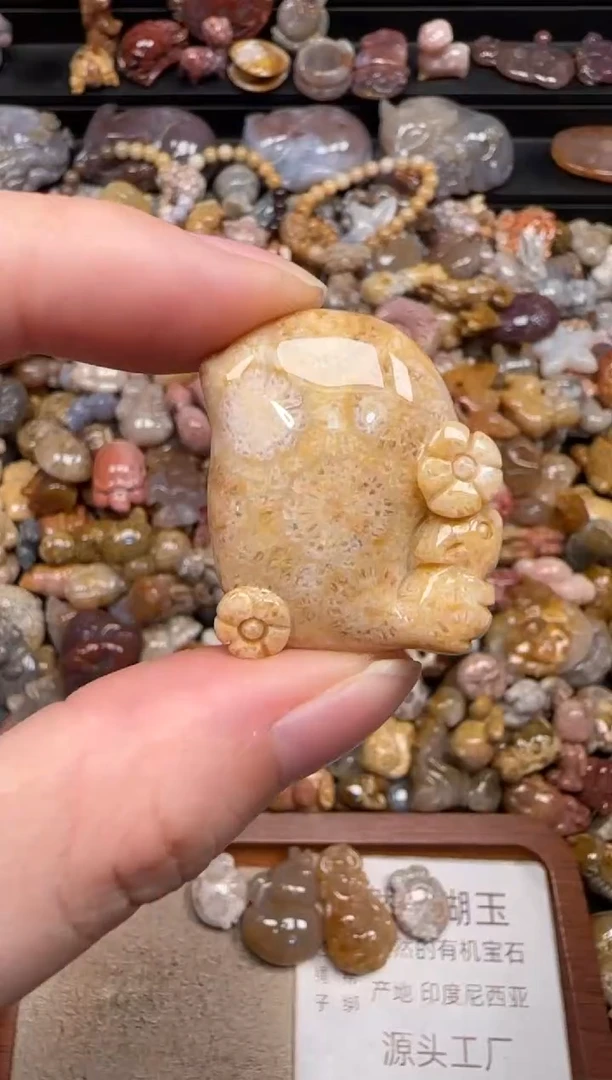 硅化珊瑚（珊瑚玉）未镶嵌颈饰713