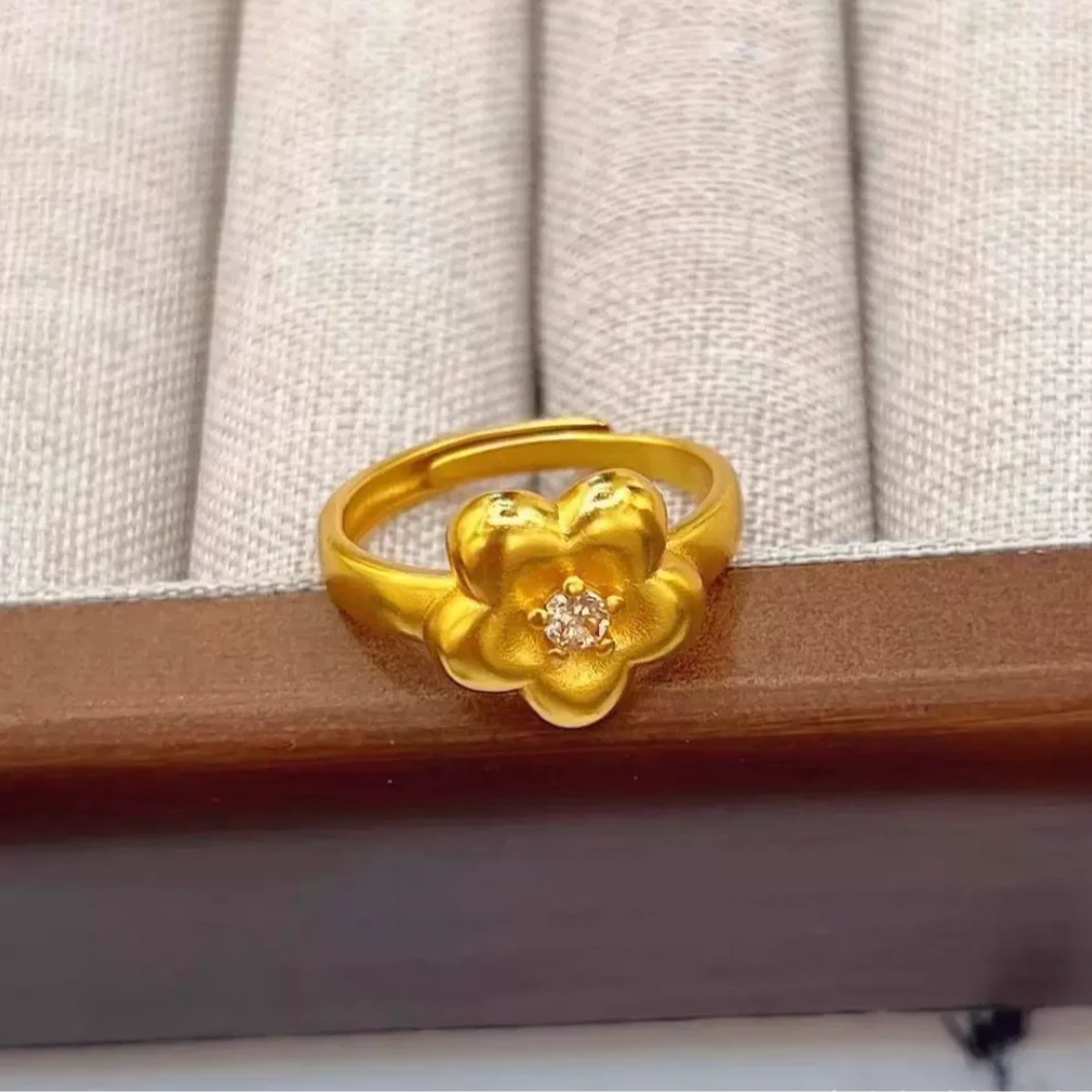 戒指 黄色 点钻桃花戒指（2号店）