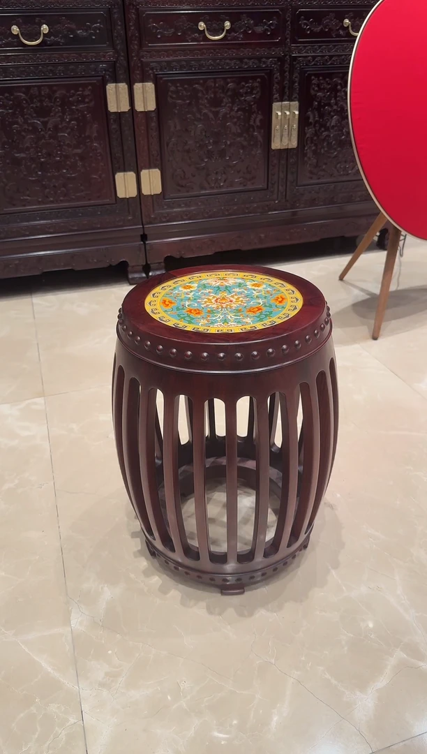 红酸枝木类家具鼓凳30*46.5
