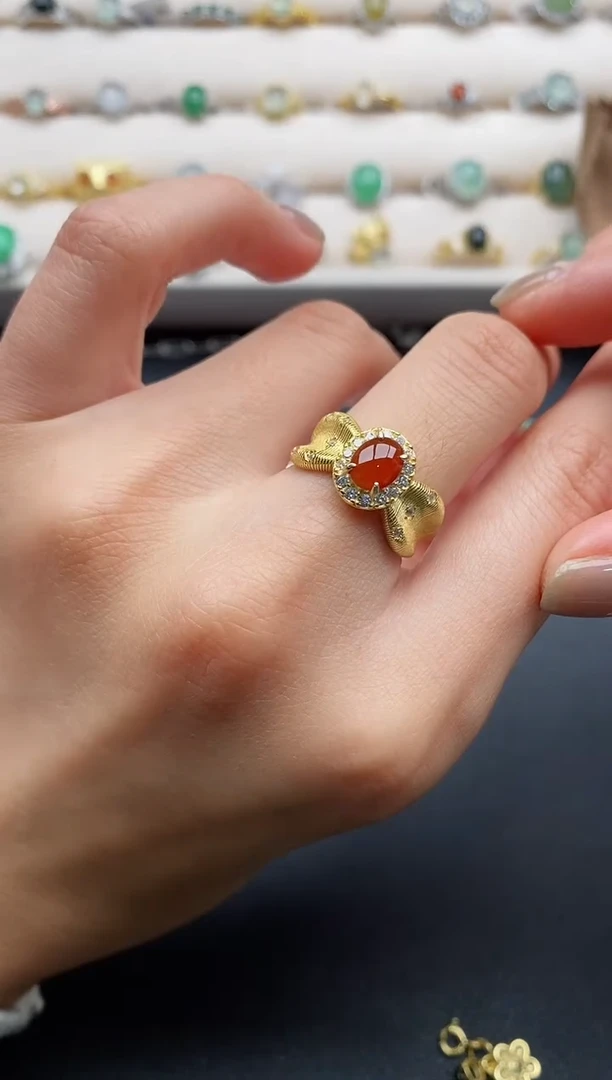 银S925镶嵌戒指翡翠66666666+9