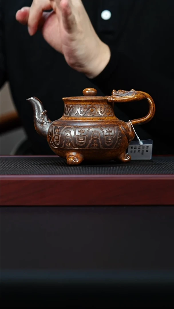 茶壶紫砂宜兴紫砂 金樽壶 龙骨金砂 陈红 h091