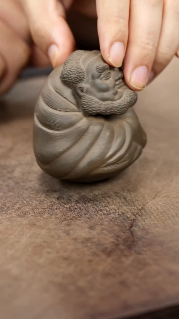 紫砂茶宠紫砂达摩